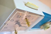 Load image into Gallery viewer, Azure Blue Motorola C18 23UL Alarm Clock Radio 1962 Vacuum Tube AM Clock Radio Excellent Plus Condition and Sounds Fantastic!