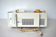 Load image into Gallery viewer, Linen Ivory 1961 Motorola C18W  Alarm Clock Radio Vacuum Tube AM Clock Radio Excellent Plus Condition and Sounds Fantastic!