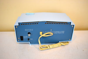 Blue on Blue Mid-Century 1963 Motorola Model C19B8 Vacuum Tube AM Clock Radio Rare Color Combo! Rare Clock Light!