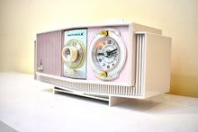 Load image into Gallery viewer, Powder Pink Mid-Century 1963 Motorola Model C19P60 Vacuum Tube AM Clock Radio Rare Color Combo!