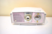 Load image into Gallery viewer, Powder Pink Mid-Century 1963 Motorola Model C19P60 Vacuum Tube AM Clock Radio Rare Color Combo!