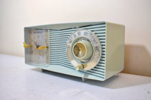 Load image into Gallery viewer, Bluetooth Ready To Go - Light Blue Green 1962 Motorola Model C2BHC Vacuum Tube AM Radio Sounds Great! Optical Illusion Grill!