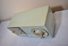 Load image into Gallery viewer, Bluetooth Ready To Go - Light Blue Green 1962 Motorola Model C2BHC Vacuum Tube AM Radio Sounds Great! Optical Illusion Grill!