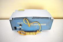 Load image into Gallery viewer, Blue on Blue Mid-Century 1963 Motorola Model C19B25 Vacuum Tube AM Clock Radio Rare Color Combo!