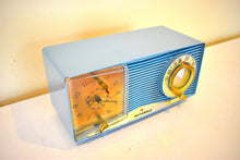 Load image into Gallery viewer, Powder Blue 1962 Motorola Model C9B13 AM Vacuum Tube Clock Radio Sounds Terrific! Awesome MCM Appeal!