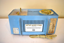 Load image into Gallery viewer, Powder Blue 1962 Motorola Model C9B13 AM Vacuum Tube Clock Radio Sounds Terrific! Awesome MCM Appeal!