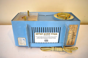 Powder Blue 1962 Motorola Model C9B13 AM Vacuum Tube Clock Radio Sounds Terrific! Awesome MCM Appeal!