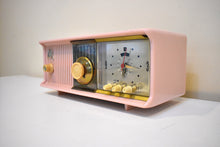 Load image into Gallery viewer, Marilyn Pink 1957 Motorola Model 57CC2 Vacuum Tube AM Clock Radio Rare Model and Color Sounds Fantastic!