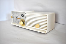 Load image into Gallery viewer, Alpine White Mid Century 1957 Motorola Model 5C27W-1 Vacuum Tube AM Clock Radio! Excellent Condition! Sounds Great!