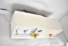Load image into Gallery viewer, Alpine White Mid Century 1957 Motorola Model 5C27W-1 Vacuum Tube AM Clock Radio! Excellent Condition! Sounds Great!