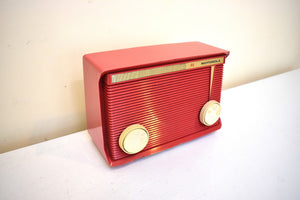Bluetooth Ready To Go - Apple Red 1959 Motorola Model A1R2 Vacuum Tube AM Radio Great Sounding!