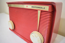 Load image into Gallery viewer, Bluetooth Ready To Go - Apple Red 1959 Motorola Model A1R2 Vacuum Tube AM Radio Great Sounding!