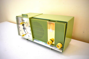 アボカド グリーン 1963年 モトローラ モデル C11G 真空管 AM時計 目覚ましラジオ 音がいい！レアカラー！純正状態！