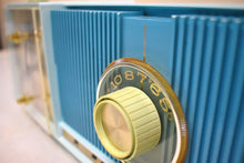 Load image into Gallery viewer, Azure Blue Motorola C18 23UL Alarm Clock Radio 1962 Vacuum Tube AM Clock Radio Excellent Plus Condition and Sounds Fantastic!