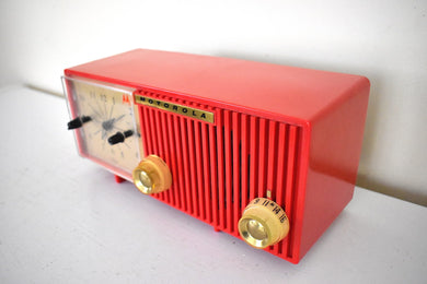 Cardinal Red 1955 Motorola Model 56CS3A AM Vacuum Tube Radio Superb Sounding Red Hot Looking!