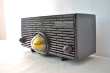 Load image into Gallery viewer, Choco Brown Marble 1957 Motorola Model 56H Vintage Vacuum Tube AM Radio Iconic Turbine Design!