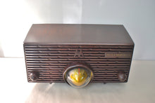Load image into Gallery viewer, Choco Brown Marble 1957 Motorola Model 56H Vintage Vacuum Tube AM Radio Iconic Turbine Design!
