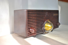 Load image into Gallery viewer, Choco Brown Marble 1957 Motorola Model 56H Vintage Vacuum Tube AM Radio Iconic Turbine Design!