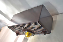 Load image into Gallery viewer, Choco Brown Marble 1957 Motorola Model 56H Vintage Vacuum Tube AM Radio Iconic Turbine Design!