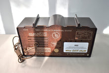 Load image into Gallery viewer, Choco Brown Marble 1957 Motorola Model 56H Vintage Vacuum Tube AM Radio Iconic Turbine Design!