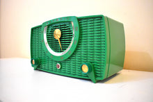 Load image into Gallery viewer, Kelly Green 1955 Olympic Model 441 Vacuum Tube AM Radio Beauty! Stunning Green Color! Excellent Plus Condition and Works Great!