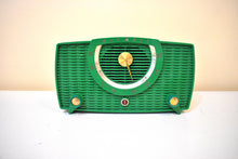 Load image into Gallery viewer, Kelly Green 1955 Olympic Model 441 Vacuum Tube AM Radio Beauty! Stunning Green Color! Excellent Plus Condition and Works Great!