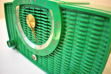 Load image into Gallery viewer, Kelly Green 1955 Olympic Model 441 Vacuum Tube AM Radio Beauty! Stunning Green Color! Excellent Plus Condition and Works Great!