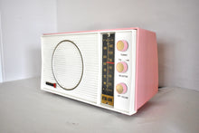Load image into Gallery viewer, Tuscadero Pink White 1963 Olympic Model AFM-20 Vacuum Tube AM FM Radio Sounds Beautiful!