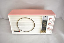 Load image into Gallery viewer, Tuscadero Pink White 1963 Olympic Model AFM-20 Vacuum Tube AM FM Radio Sounds Beautiful!