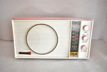 Load image into Gallery viewer, Tuscadero Pink White 1963 Olympic Model AFM-20 Vacuum Tube AM FM Radio Sounds Beautiful!