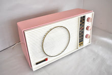 Load image into Gallery viewer, Tuscadero Pink White 1963 Olympic Model AFM-20 Vacuum Tube AM FM Radio Sounds Beautiful!