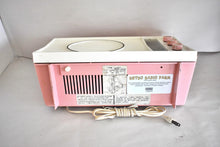 Load image into Gallery viewer, Tuscadero Pink White 1963 Olympic Model AFM-20 Vacuum Tube AM FM Radio Sounds Beautiful!