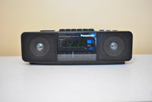 Load image into Gallery viewer, Tech Black 1980s Panasonic Model RX-250 AM FM Cassette Tape Digital Alarm Clock Radio! Excellent Condition! Sounds Great!