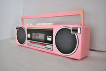 Load image into Gallery viewer, Madonna Pink 80s Panasonic Model RTX-FM15 AM FM Cassette Mini Boombox Radio! Sounds Great Excellent Condition! Rare Color!