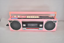 Load image into Gallery viewer, Madonna Pink 80s Panasonic Model RTX-FM15 AM FM Cassette Mini Boombox Radio! Sounds Great Excellent Condition! Rare Color!
