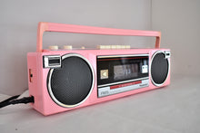 Load image into Gallery viewer, Madonna Pink 80s Panasonic Model RTX-FM15 AM FM Cassette Mini Boombox Radio! Sounds Great Excellent Condition! Rare Color!
