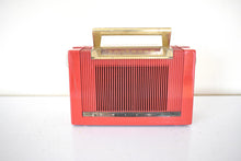 Load image into Gallery viewer, Betty Blade Red 1950 Philco Model 51-631 AM Portable Vacuum Tube Radio Excellent Condition! Sounds Great!