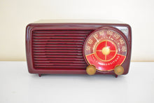 Load image into Gallery viewer, Cabernet Burgundy 1953 Philco Transitone Model 53-561 AM Vacuum Tube Radio Sounds Great! Excellent Condition!