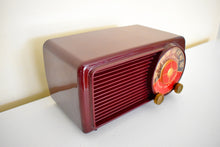 Load image into Gallery viewer, Cabernet Burgundy 1953 Philco Transitone Model 53-561 AM Vacuum Tube Radio Sounds Great! Excellent Condition!