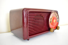 Load image into Gallery viewer, Cabernet Burgundy 1953 Philco Transitone Model 53-561 AM Vacuum Tube Radio Sounds Great! Excellent Condition!