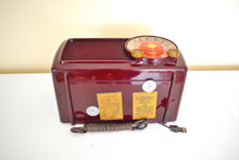 Load image into Gallery viewer, Cabernet Burgundy 1953 Philco Transitone Model 53-561 AM Vacuum Tube Radio Sounds Great! Excellent Condition!