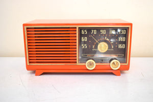 マンダリンオレンジ 1953 Philco モデル 53-562 真空管ラジオと箱 素晴らしい状態です!見た目も音も素晴らしい！