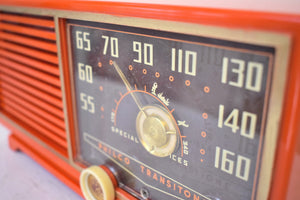 Mandarin Orange 1953 Philco Model 53-562 Vacuum Tube Radio Awesome Condition! Looks and Sounds Great!