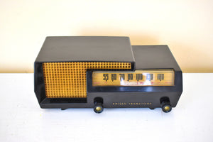 Hematite Black 1953 Philco Transitone Model 53-563 AM Vacuum Tube Radio Rare Stunning Mid Century!
