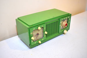 Grasshopper Green 1953 Philco Transitone Model 53-701 AM Vacuum Tube Radio Rare Unique Color Combo Sounds Great!
