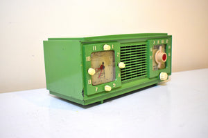 Grasshopper Green 1953 Philco Transitone Model 53-701 AM Vacuum Tube Radio Rare Unique Color Combo Sounds Great!