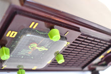 Load image into Gallery viewer, Choco et Menthe 1953 Philco Transitone Model B711 AM Vacuum Tube Radio Rare Unique Color Combo Sounds Great!