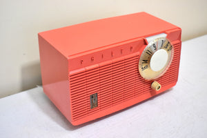 Salmon Pink 1958 Philco Model E814-124 AM Vacuum Tube AM Radio! Sounds Awesome!