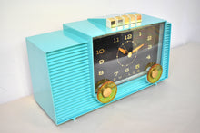 画像をギャラリービューアに読み込む, オーシャン ターコイズ 1959 フィルコ モデル H764-124 AM 真空管時計ラジオ完全レストア!