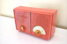 Load image into Gallery viewer, Bright Coral Pink 1959 Philco G826-124 AM  Vacuum Tube Radio Sounds Great! Excellent Retro 50s Looking Shape!